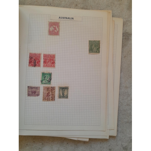 251 - Stamps : a world collection on pages, note stamps stuck down, GB surface printed all stuck down, 4 d... 