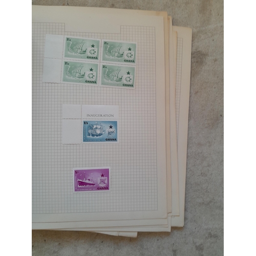 251 - Stamps : a world collection on pages, note stamps stuck down, GB surface printed all stuck down, 4 d... 