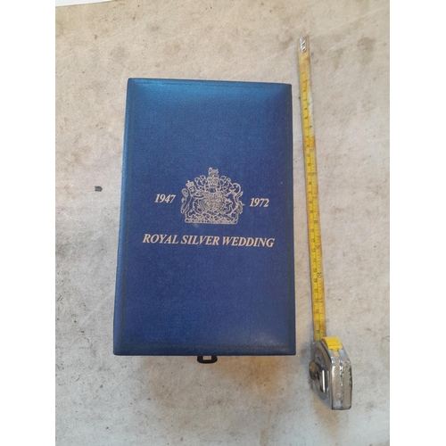273 - 1947 - 1972 Royal Silver Wedding solid silver chalice in box of issue  London 1972 Mappin and Webb 2... 