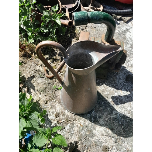 275 - Plant stand, paint spirit can and copper jug