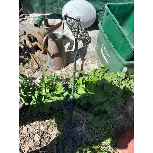 275 - Plant stand, paint spirit can and copper jug