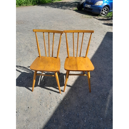 282 - Pair of vintage Ercol stick back chairs circa 1960