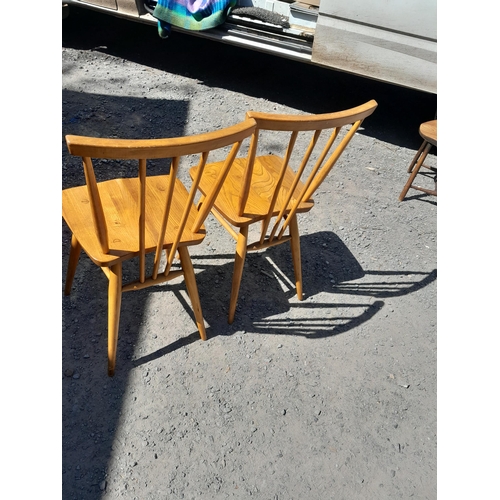 282 - Pair of vintage Ercol stick back chairs circa 1960