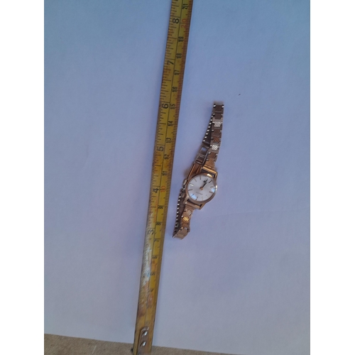 288 - 9 ct gold case and strap with inscription on reverse clearly marked on strap by Zenith with a box gr... 