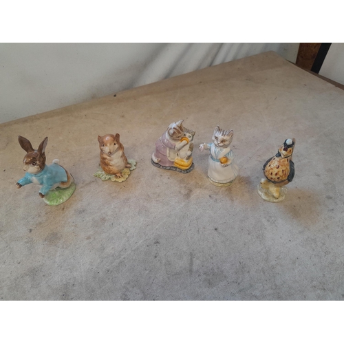 296 - 5 x Beswick Beatrix Potter pottery characters all in good order all brown backstamp