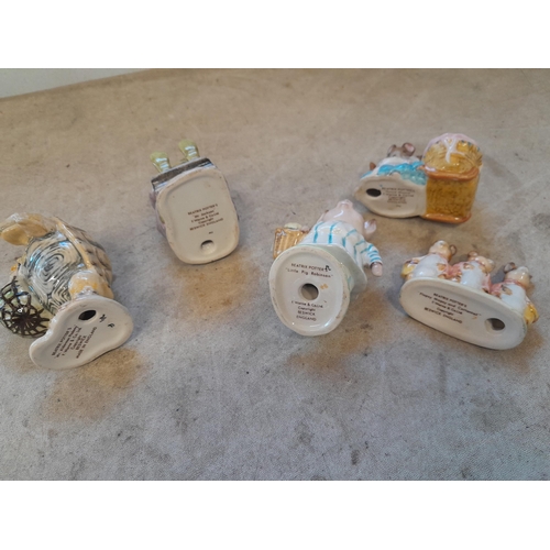 298 - 5 x Beswick Beatrix Potter pottery characters all in good order all brown backstamp