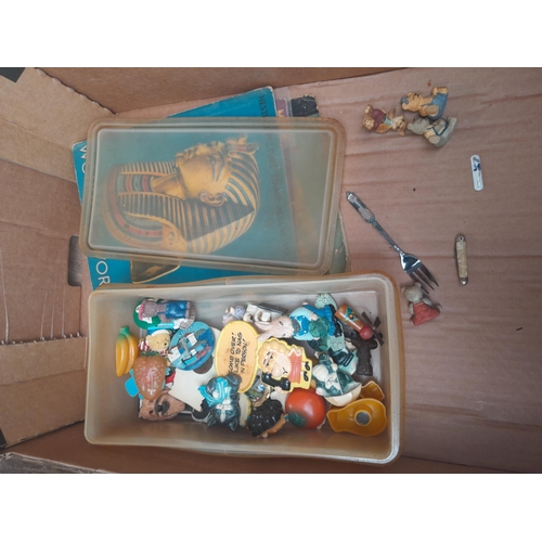 337 - Boxes of oddments : records, china wooden and other ornaments