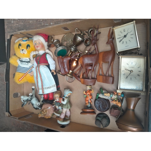 337 - Boxes of oddments : records, china wooden and other ornaments