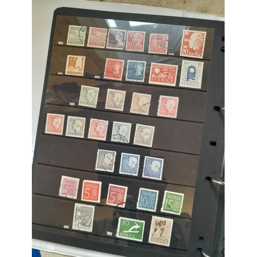 182 - Stamps of Scandinavia : Denmark, Norway Sweden on Hagner stock sheets, Estonia, Latvia and Lithuania... 
