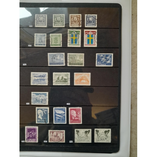 182 - Stamps of Scandinavia : Denmark, Norway Sweden on Hagner stock sheets, Estonia, Latvia and Lithuania... 