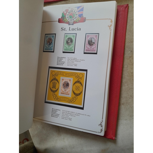 212 - Stamps : 2 volume partially filled Royal Wedding 1981 collection, approx 500 pages on SG printed pag... 