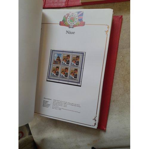 212 - Stamps : 2 volume partially filled Royal Wedding 1981 collection, approx 500 pages on SG printed pag... 