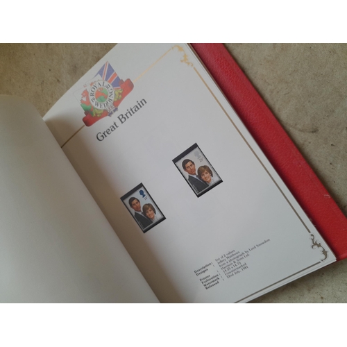 212 - Stamps : 2 volume partially filled Royal Wedding 1981 collection, approx 500 pages on SG printed pag... 