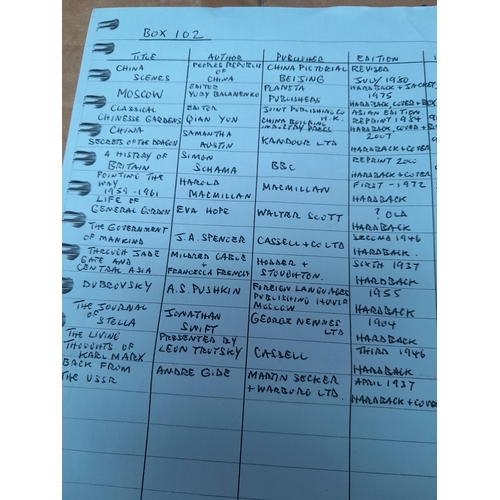 213 - Box of books with very approx. vendor list, please ignore condition reports on the list as they are ... 