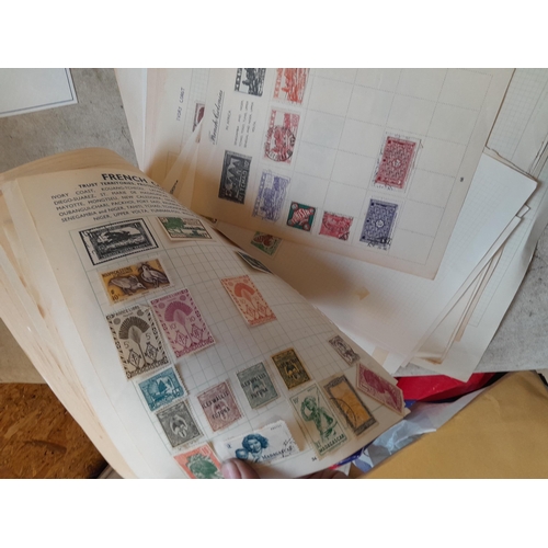 217 - A4 envelope of  stamps of French Colonies, unused and used some loose and some on pages, only a samp... 