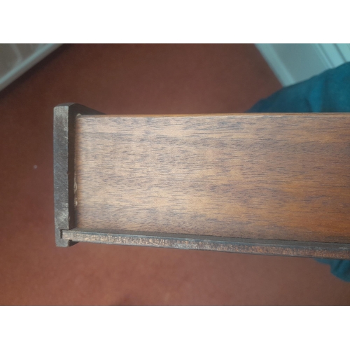 222 - Early 20th century mahogany drum table with inset leather skiver and two drawers 92 cms x 72 cms