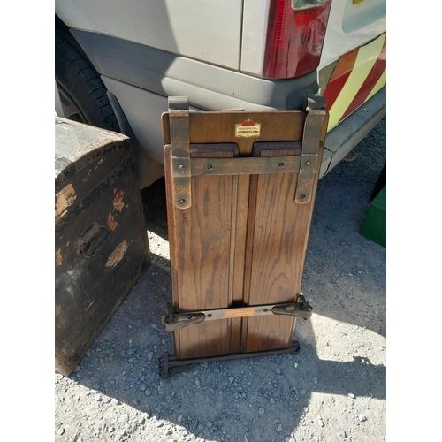 239 - Dome top steamer trunk and trouser press