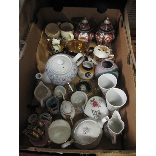 13 - Box of China Including Cath Kidston Teapot & Oriental Vases.