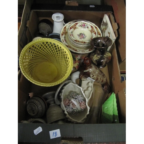 18 - Box of China to Include Foster Pottery Seal, German Vase etc.