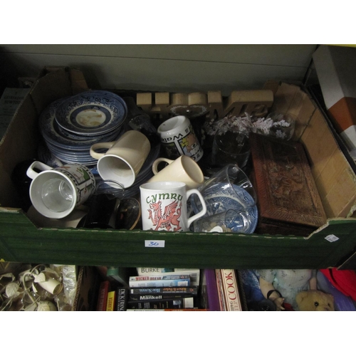 30 - Box of Glass Ware & China etc.