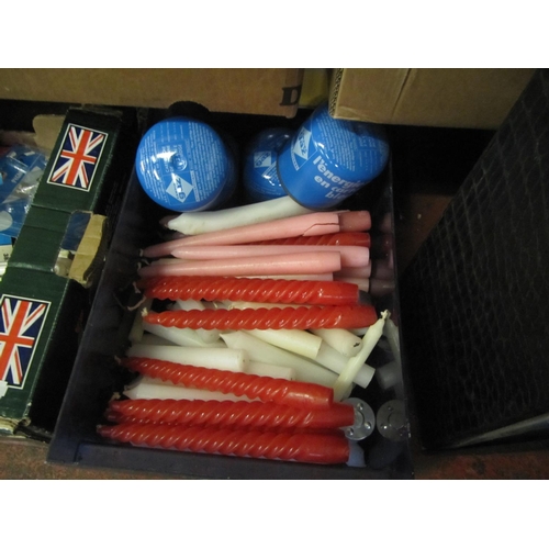 36 - Quantity of Candles & New Camping Gaz Butane Cartridges.