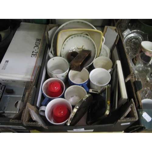 46 - Small Box of Mugs, Bowls, Picture Frames etc.