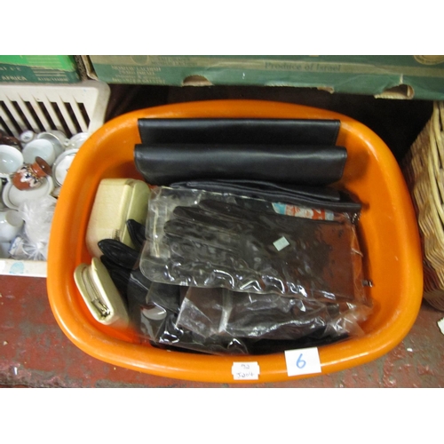 6 - Box to Include Purses, Leather Gloves etc.
