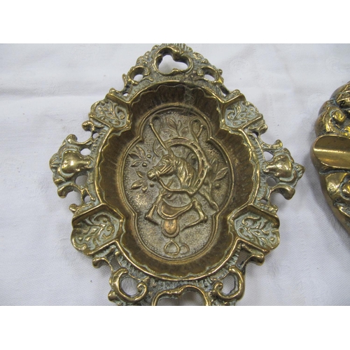 183 - Two Heavy Brass Ash Trays.