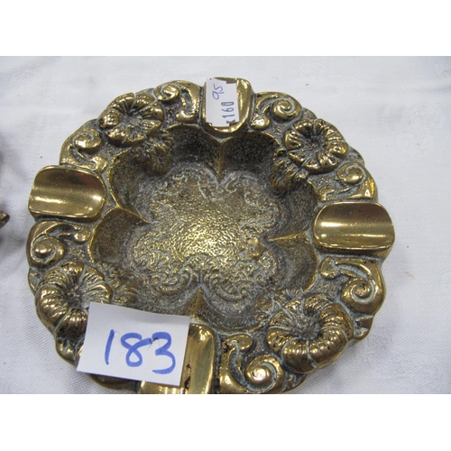 183 - Two Heavy Brass Ash Trays.