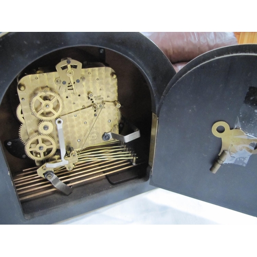 184 - Oak Cased Mantle Clock.