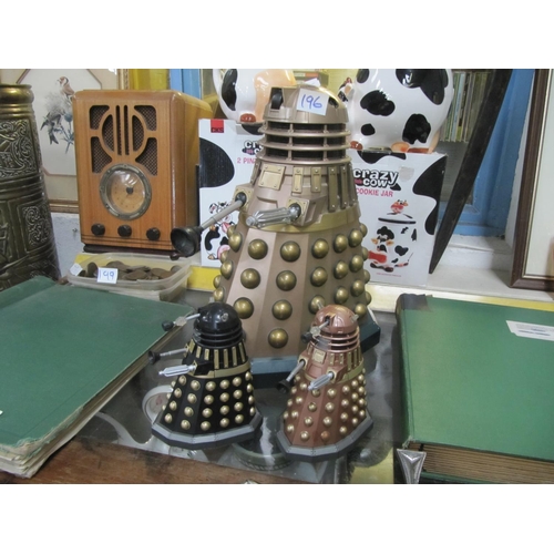 196 - Battery Operated Toy Dalek & Two Smaller Daleks.