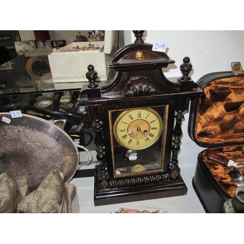 208 - Mahogany Cased Mantle Clock.