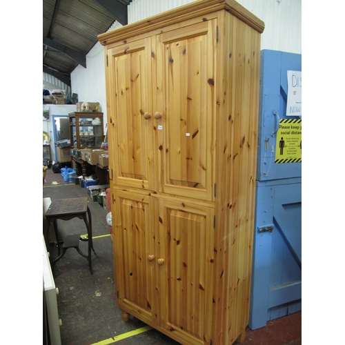 704 - 4 Door Solid Pine Cupboard with Shelves.