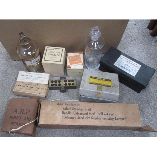 96 - Box of Vintage Pharmaceutical Jars & Accessories Some in Original Boxes.