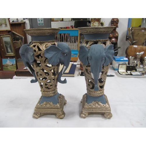 205 - Pair of Elephant & Gilt Based Stands.