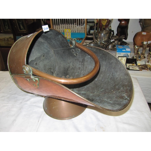 206 - Large Copper Coal Scuttle.