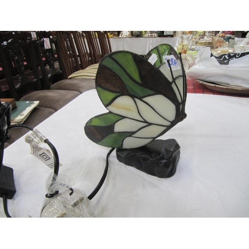 208a - Tiffany Style Butterfly Table Lamp - working.