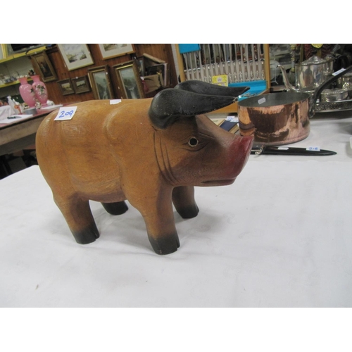 209 - Wooden Ornamenatal Pig.