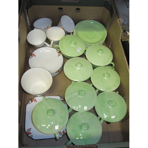 24 - Box of Part Tea Set & Lidded Soup Dishes.