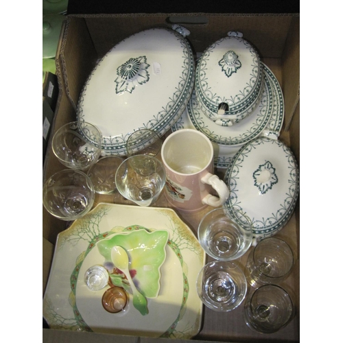 27 - Box to Include Part Dinner Service, Glass Ware etc.