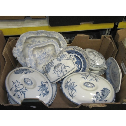 48 - Box of Blue & White China, Tureens etc.