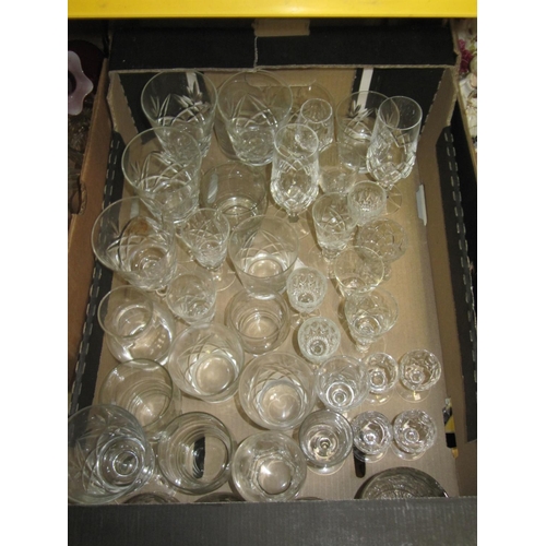 49 - Box of Cut Glass Glasses.