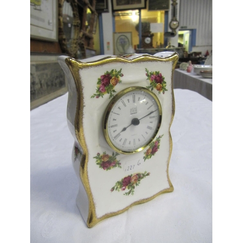 337 - Royal Albert Old Country Roses Mantle Clock.