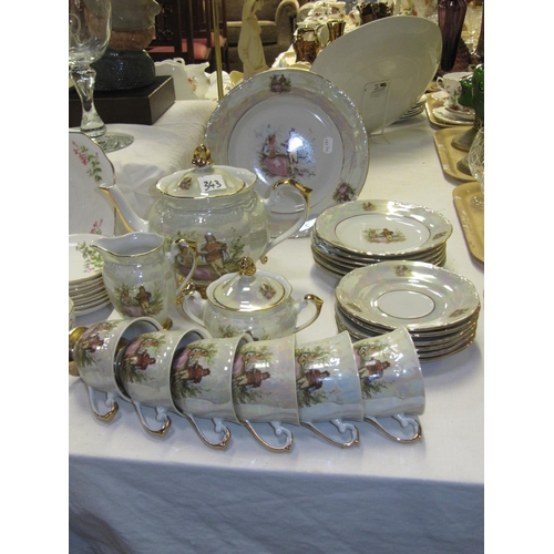 343 - 22 Piece Vintage Tea Set Man & Woman Singing Design.