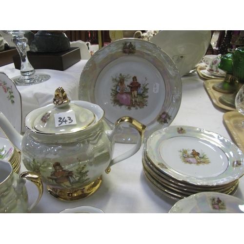 343 - 22 Piece Vintage Tea Set Man & Woman Singing Design.