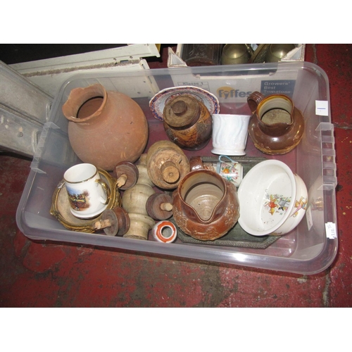 1 - Box to Include Clay Pots, China etc.