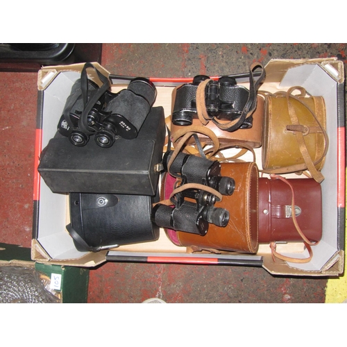 106 - 6 Leather Cases Binoculars Includes Kershaw.