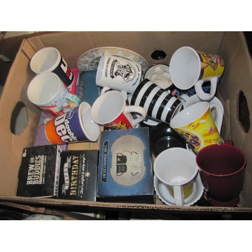 14 - Box of Assorted Mugs, Some Boxed.