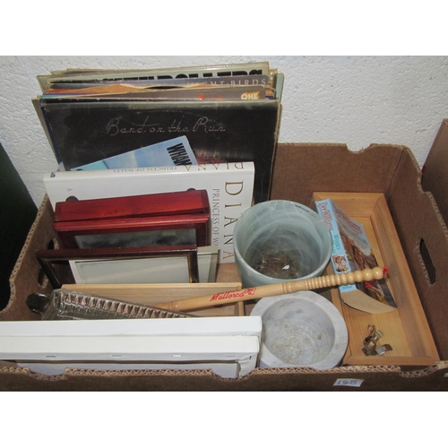 148 - Box to Include Records, Books, Jardiniere etc.