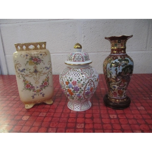 161 - Three Vases - Oriental Vase (at Fault), French Lattice 